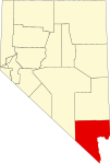 Map of Nevada highlighting Clark County